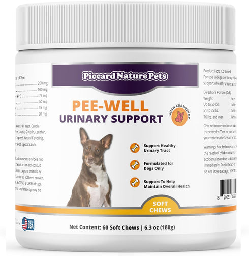 Pee-Well Urinary & Bladder Support Chews with Cranberry, Promotes Urinary Tract Health for Dogs, Help Maintain Overall Health, 60 Soft Chews...