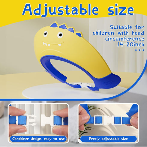 Baby Shower Cap Shield for Kids Bath Visor for Toddlers Shampoo Bath Bathing Hat Silicone Adjustable Visor Hat for Eye and Ear Protection for 1-9 ...