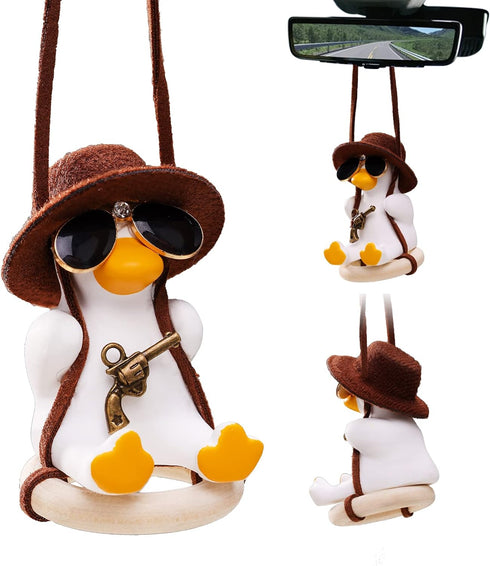 Swing Duck Hanging for Car Rearview Mirror Cute Car Pendant for Vehicle Mirror Decor Adorable Home Suspension Deco Gift...