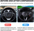 Car Steering Wheel Cover, Leather Auto Steering Wheel Protector, Anti-Slip Car Interior Protection Accessories for Men and Women, 15 inch Universa...