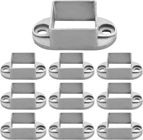 10Pcs 1-1/2 Inch Aluminum Alloy Upright Fixed Bracket, Deck Railing Bracket Post for Deck Cable Railing, Fence, Handrail Railing, Mailbox Post Hol...