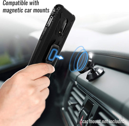 Shields Up OnePlus 7/6T Carbon Case | 10ft Drop Tested | Ultra Slim, Lightweight, Scratch Resistant, Shockproof | Kickstand - Black...