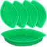 Palm Leaf Serving Trays | 12 Pcs Green Plastic Hawaiian Snack Trays | Luau Party Decorations Serveware | Tropical Party Serving Platter | BBQ, Sum...