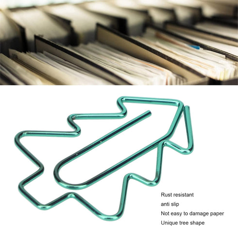 Tree Shaped Paper Clips,100Pcs Mini Cute Hollow Paperclips Electroplated Metal Office Clips for Document Sorting Organizing...