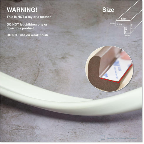 Roving Cove HeftyFit Edge Protector for Baby Proofing (6ft Large Edge Only), Heavy-Duty Soft Furniture Edge Bumper Guards, Desk Edge Cushion, Wall...