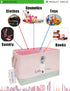 LANGYASHAN Rectangular Storage Bin Collapse Canvas Fabric Cartoon Storage Basket with Handles for Organizing Home Kitchen Boys and Girls Toys Offi...