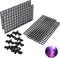 4 Pcs Aquarium Divider Tray Plastic Grid Aquarium Egg Crate Light Diffuser, Fish Tank Divider Filter Bottom Isolation with 8 Pcs Sucker Clip(Black...