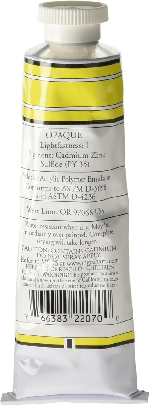 M. Graham 2-Ounce Tube Acrylic Paint, Cadmium Yellow Light......