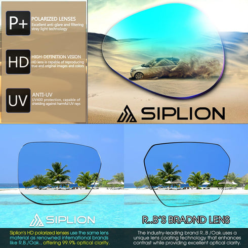 SIPLION Sunglasses Men Polarized for Men's Driving Sport Fishing hiking UV Protection Al-Mg Metal Frame Ultra Light...