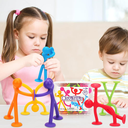 Suction Toys Sensory Fidget Toys for Kids: 21 Pack Creative Suction Sensory Toys Bath Toys for Toddlers Boys Girls - Fidget Travel Toys for Classr...
