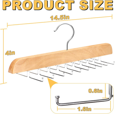 Tank Top Hanger with Premium Wood, 20 Large Capacity, Space Saving,360 Degree Rotating, Foldable Metal Hooks, Tank Tops...