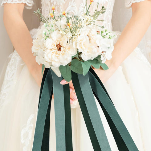 Dusty Blue Velvet Ribbon 1-1/2 Inch x 20Yd,Double Faced Premium Velvet Ribbon for Gift Wrapping Handmade Crafts Bow Making,Christmas and Wedding D...