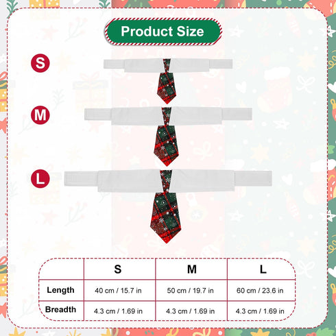 Christmas Dog Necktie, Classic Red Green Plaid Christmas Dog Collar Pet Tuxedo Style Dog Ties Comfortable Christmas Pet Collars for Small, Medium,...
