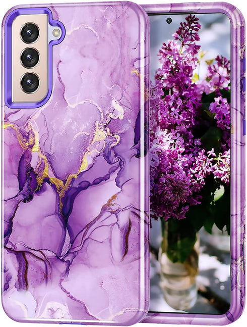 Lamcase for Galaxy S21 5G Case, Heavy Duty Shockproof Hybrid Hard PC Soft TPU Bumper Three Layer Drop Protection Anti-Fall Cover Phone Case for Sa...