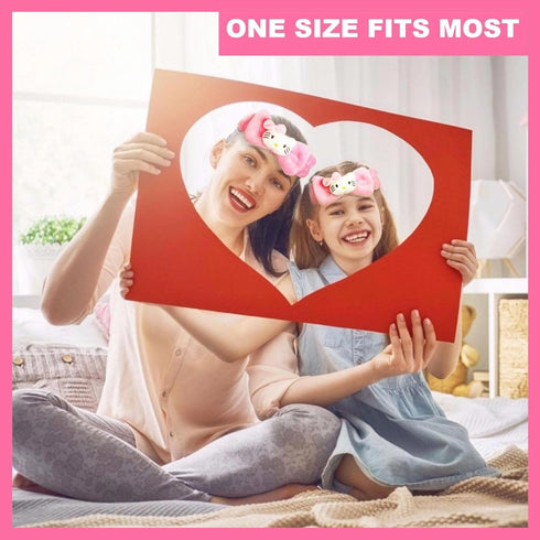 Skincare Headband Spa Headband and Wristband Set for Washing Face Kawaii Kitty Pink Cute Bubble Makeup Headband Kit for Women Knotted Bow Kawaii S...