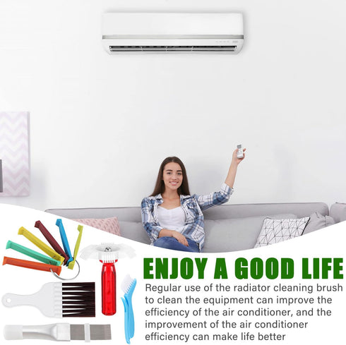 5 Piece Air Conditioner Fin Cleaner Set: Includes 3 Fin Straightening Combs and 2 Coil Cleaning Brushes - Perfect for Air Conditioner, Refrigerato...