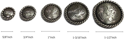 Toxic Jungle 2 Pieces 1-1/2 Inch (38mm) Western Star Concho, Leathercraft Embellishment, Leather Decor, Screw Back for mounting on Your Belt/Saddl...
