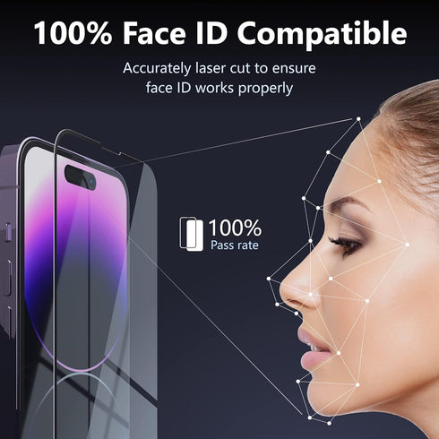 MANTO 2 Pack Screen Protector for iPhone 14 Pro 6.1 inch with 2 Pack Camera Lens Protector, Full Coverage HD Clear Anti-Scratch Bubble Free 9H Pre...