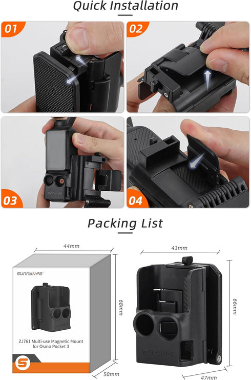 Magnetic Camera Desktop Base Stand Holder Compatible with DJI OSMO Pocket 3, Multifuctional Magnetic Bracket Mount Expansion Adapter Magnet Steeri...