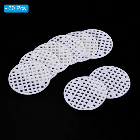 PATIKIL Flower Pot Hole Mesh Pad, 60Pcs 1.8 Inch/4.5cm Round Rigid Bonsai Drainage Mesh Grid Screen Bottom Grid Mat for Garden, White...