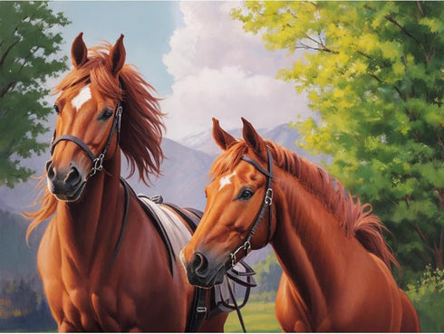 YIYUE Paint by Number for Adults Beginner, DIY Gift Canvas Painting Kits for Boys Girls, Horse Oil Painting Kit, DIY Acrylic Paint Adult Crafts fo...