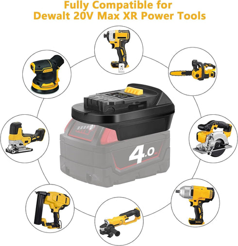 Adapter for Milwaukee to for Dewalt Power Tools, URUN MIL18DL Battery Adapter for Milwaukee M18 18V Battery Convert for Dewalt 20V Power Tools(No ...