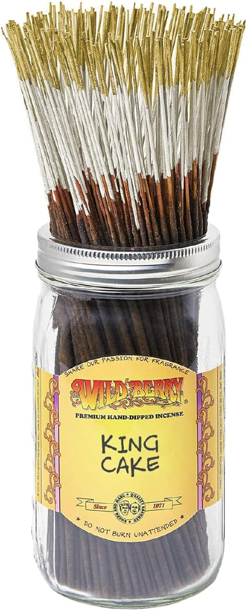 Wild Berry Incense Sticks - King Cake - Delectable Cinnamon Sugar Scent with Vanilla - Hand Dipped in The USA (100 Count)...