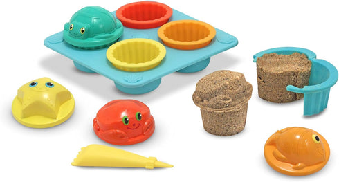 Melissa & Doug Sunny Patch Seaside Sidekicks Sand Cupcake Play Set - Toddler Beach Toys, Outdoor Toys For Sandbox, Sand Toys For Toddlers And Kids...