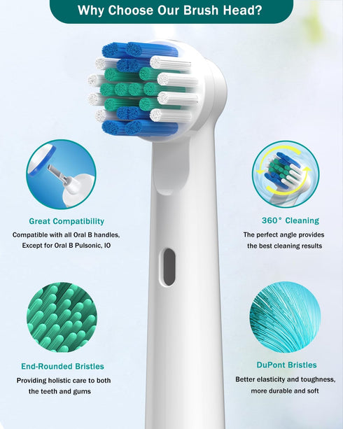 Replacement Toothbrush Heads for Oral B Braun-16 Pack Professional Electric Toothbrush Heads Refill Compatible with Oral-B 7000/Pro 1000/9600/ 500...