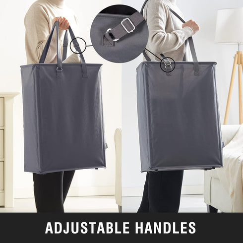 Slim Laundry Hamper with Adjustable Long Handles, 45L Small Laundry Baskets with Mesh Top, Narrow Dirty Clothes Hamper for Bedroom, Closet, and Ba...