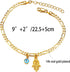 Evil Eye Anklet for Women Teen Girls, Dainty Real 14K Gold/Silver Plated Figaro Chain Evil Eye Hamsa Hand Charm Ankle Bracelets for Women, Minimal...
