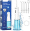 Cordless Water Flossers Picks for Teeth, IPX7 Waterproof Portable Water Flosser with 4 Pressure Modes, 2000mAh Rechargeable Water Dental Flosser f...