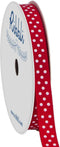 Ribbli Grosgrain Polka Dot Craft Ribbon,3/8 Inch,10-Yard Spool,Red with White Dots,Use for Gift Wrapping,Party Decoration,All Crafting and Sewing...