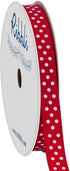 Ribbli Grosgrain Polka Dot Craft Ribbon,3/8 Inch,10-Yard Spool,Red with White Dots,Use for Gift Wrapping,Party Decoration,All Crafting and Sewing...