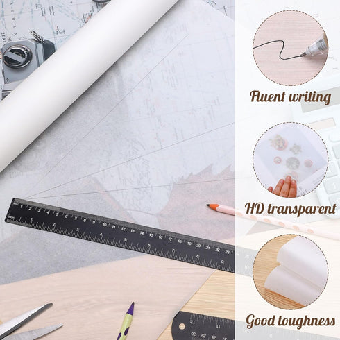 Tracing Paper Roll 17in x 25yd, White Trace Paper Pattern Paper Translucent Tracing Paper for Sewing, Drawing, Sketching, Gift Wrapping...