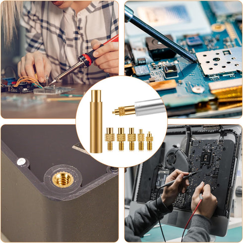 6pcs Soldering Iron Tips Screw in Set, Soldering Iron Heat Set Insert Tips for Sizes M2, M2.5, M3, M4, M5 and M6 3D Printing Supplies Compatible w...