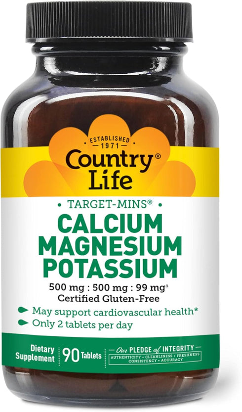 Country Life Calcium-Magnesium-Potassium - 90 Tablets...