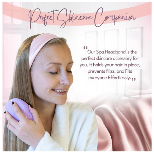 Celestial Silk Spa Headband 100% Mulberry Silk Adjustable Facial Headband for Women - Use for Washing Face, Skincare, Makeup – Silk Beauty Hairban...