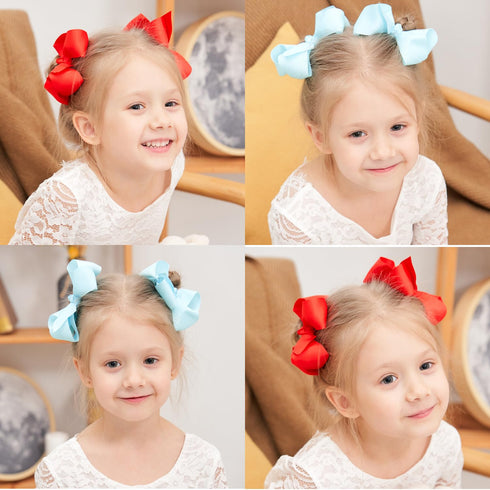 40PCS 4.5 Inch Hair Bows for Girls Grosgrain Ribbon Toddler Hair Accessories with Alligator Clips for Toddlers Baby Girls Kids Teens in Pairs...