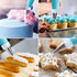 34Pcs Piping Bags and Tips Set, Bake Cake Decorating Kit with 24 Stainless Steel Tips, 2 Reusable Silicone Pastry Bags, 3 Icing Smoother, 2 Couple...