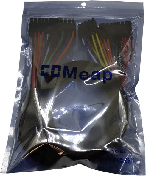 COMeap 24 Pin ATX Cable for Corsair AX Series and Seasonic PSUs, 18 Pin + 10 Pin to 24 Pin ATX PSU Power Adapter Sleeved 24.8-inch(63cm)...