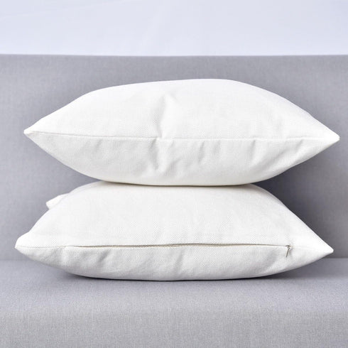 Outlet Decorative 18 X 18 Inch Faux Linen Cloth Pillow Cover Cushion Case for Bench,White, 2 Pieces...