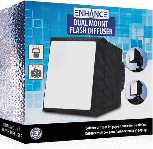 ENHANCE Camera Light Diffuser Softbox for Pop Up and External Speedlites with Foldable, Universal Design, Compatible with Neewer, Altura, Youngnuo...