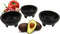 Black 3-Legged Plastic Molcajete Salsa Bowls for Homemade Dips, Party Foods, Picnic Condiments, Sauces & Toppings (2 Pack, 11 oz) by Enqargo...