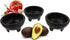 Black 3-Legged Plastic Molcajete Salsa Bowls for Homemade Dips, Party Foods, Picnic Condiments, Sauces & Toppings (2 Pack, 11 oz) by Enqargo...
