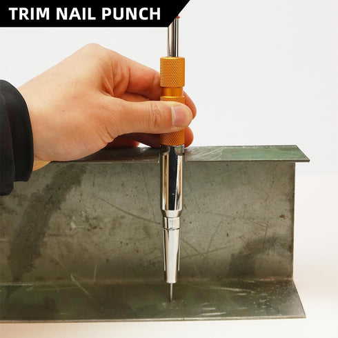 Trim Nail Punch with Retaining Clip, 7.56 Inches Nail Punch While Protecting Finish and Hands, 1 Inch Throat Trim Nail Driver, Ideal Trim Punch To...
