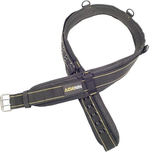 AISENIN 3 inch Padded Tool Belt Work Tool Belt for Heavy Duty Work(Yellow and Black)...