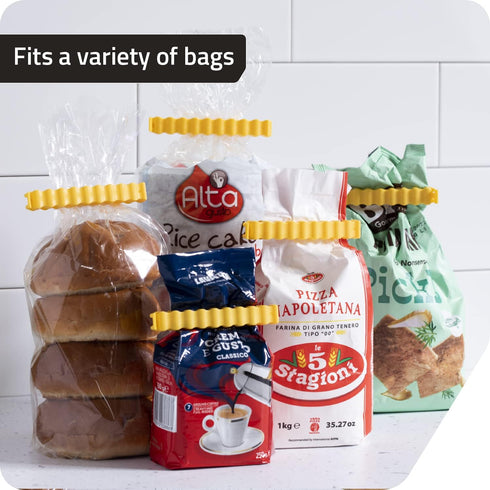 Fries Clips: 12 Cute French-Fries-Shaped Bag Clips to Seal Opened Food Packages | Fun Bag Clips for Food in a Magnetic Box to Always Be at Hand | ...