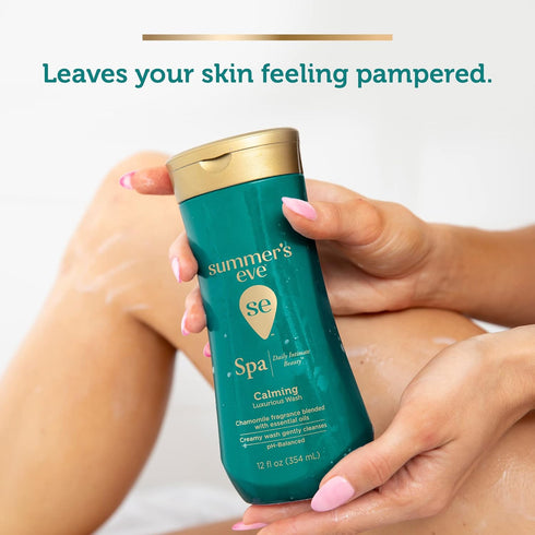 Summer's Eve Spa Daily Intimate Wash, Luxurious Cleansing All Over Feminine Body Wash, Calming Chamomile pH-Balanced Feminine Wash, 12oz Bottle...