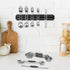 Magnetic Measuring Spoons Set - Wildone Stainless Steel Double Sided Measuring Spoons Set of 7 Black, for Dry & Liquid Ingredients, Including 6 He...